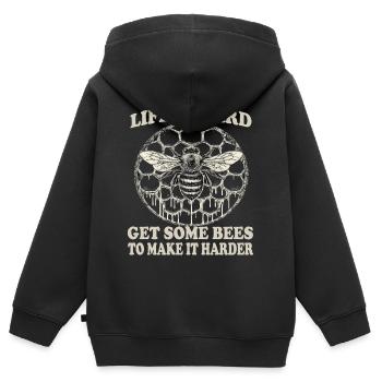 Imkereibedarf Imker Zubehör Imkerei Bienen Fan - Kinder Premium Organic Zip Hoodie - Schwarz - Hinten - AI Model Kid Male (0cm)