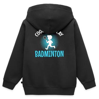 Badmintonspieler Cool Boys Play Badminton Jungen - Kinder Premium Organic Zip Hoodie - Schwarz - Hinten - AI Model Kid Male (0cm)