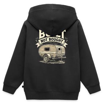 Built Not Bought Camper - Kinder Premium Organic Zip Hoodie - Schwarz - Hinten - AI Model Kid Male (0cm)