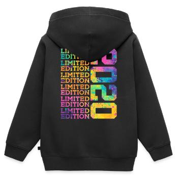 ÉDITION LIMITÉE 2020 - 6 ANS - 6E ANNIVERSAIRE - Sweat Premium à capuche zippé enfant bio - noir - Dos - AI Model Kid Male (0cm)
