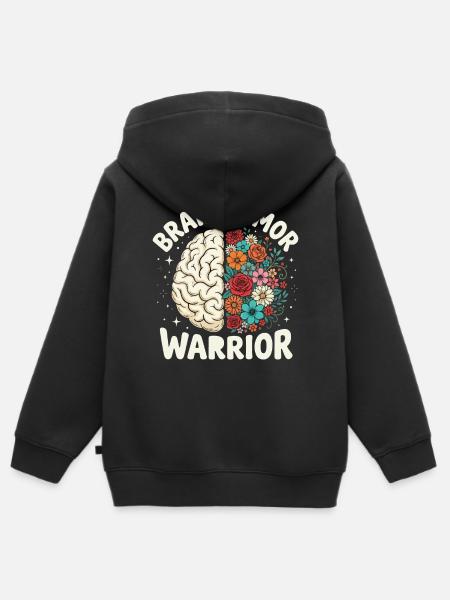 Gehirnkrieger Blumenpracht - Kinder Premium Organic Zip Hoodie - Schwarz