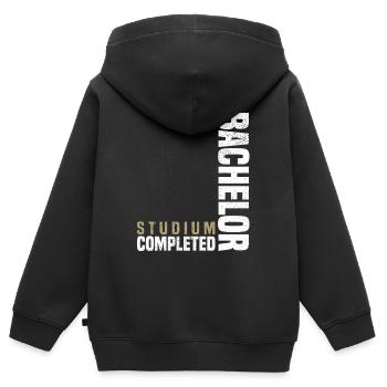 Bachelor Studium Abgeschlossen - Kinder Premium Organic Zip Hoodie - Schwarz - Hinten - AI Model Kid Male (0cm)