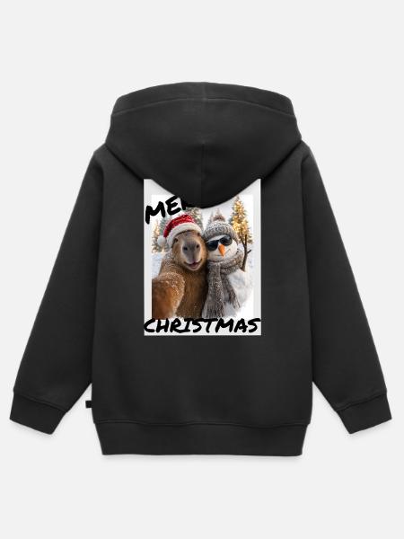 Capybara Weihnachten Winterfreunde - Kinder Premium Organic Zip Hoodie - Schwarz