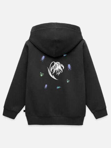 Verwelkteblumenwirbel – Botanische Kunst - Kinder Premium Organic Zip Hoodie - Schwarz