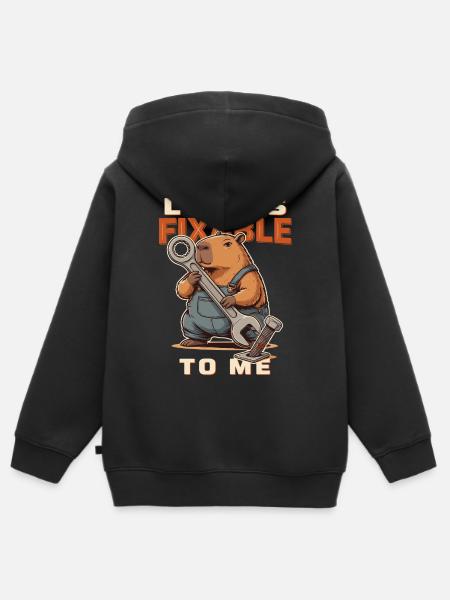 Capybara Schrauber - Kinder Premium Organic Zip Hoodie - Schwarz