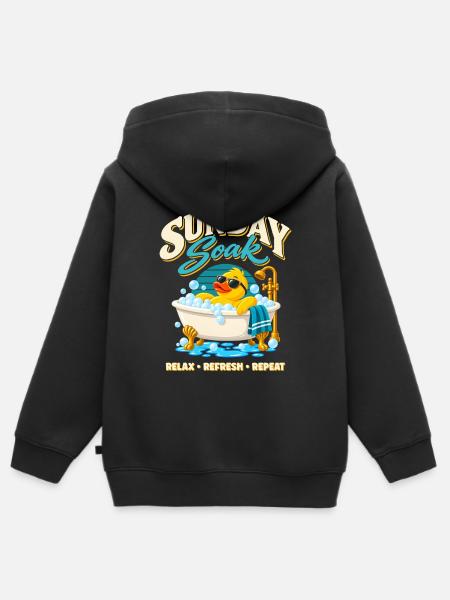 Sunday Soak Badeente – Relax Refresh Repeat - Kinder Premium Organic Zip Hoodie - Schwarz