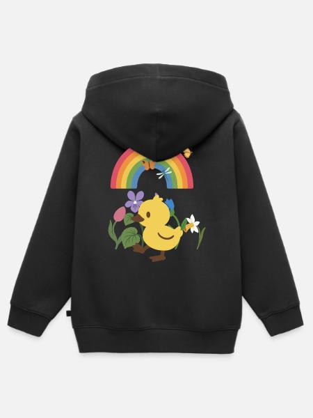 Blumengeschenk · Schmetterling · Entenküken - Kinder Premium Organic Zip Hoodie - Schwarz