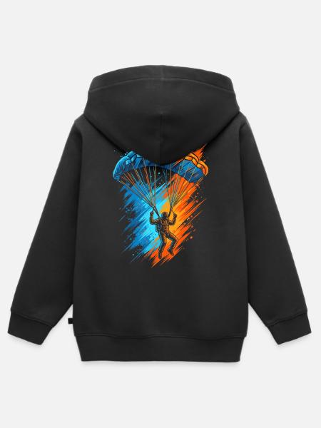 Paragliding Gleitschirmfliegen Herren Gleitschirm - Kinder Premium Organic Zip Hoodie - Schwarz
