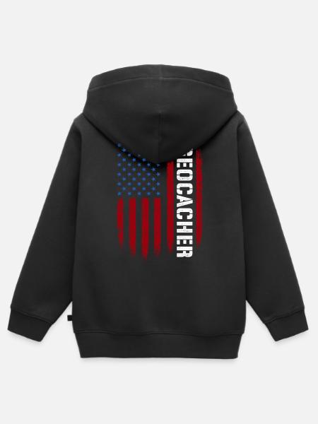 Geocacher – Geocaching Schatzjäger GPS-Caching - Kinder Premium Organic Zip Hoodie - Schwarz