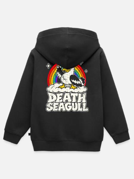 Death Seagull – Heavy Metal Möwe - Kinder Premium Organic Zip Hoodie - Schwarz