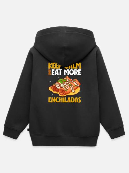 Keep Calm - Enchiladas - Kinder Premium Organic Zip Hoodie - Schwarz