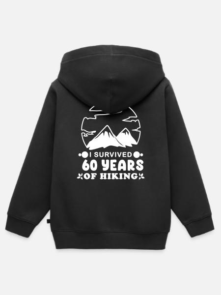 60 Jahre - Berg Wandern Bergsteigen - Kinder Premium Organic Zip Hoodie - Schwarz
