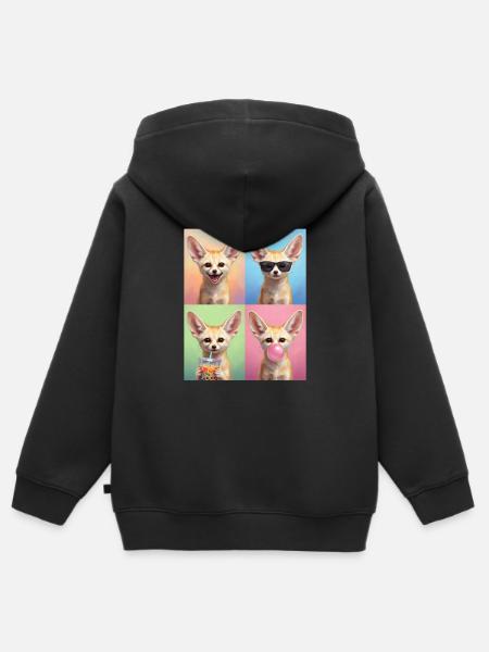 Wüstenfuchs Fennek - Kinder Premium Organic Zip Hoodie - Schwarz