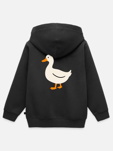 Ente Vogel Illustration Geschenkidee - Kinder Premium Organic Zip Hoodie - Schwarz