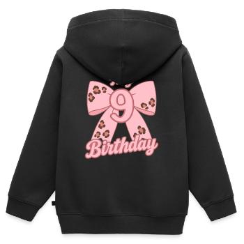 My 9 Birthday Rosa Schleife Zum Dritten Geburtstag - Kinder Premium Organic Zip Hoodie - Schwarz - Hinten - AI Model Kid Male (0cm)