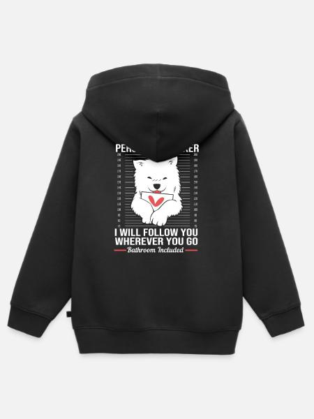 Samojede - Kinder Premium Organic Zip Hoodie - Schwarz