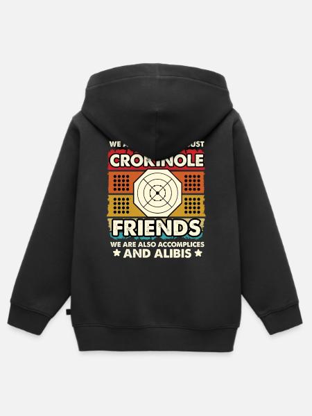 Crokinole Freunde – Komplizen und Alibis - Kinder Premium Organic Zip Hoodie - Schwarz