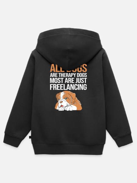 Therapiehund - Kinder Premium Organic Zip Hoodie - Schwarz
