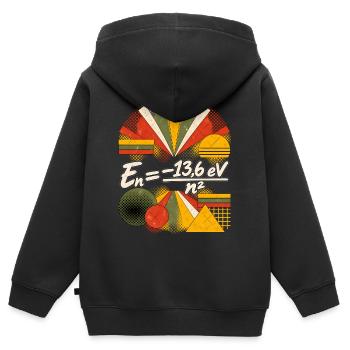 Bohr-Energieniveaus – Physikalische Gleichung - Kinder Premium Organic Zip Hoodie - Schwarz - Hinten - AI Model Kid Male (0cm)