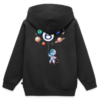 6 Jahre Geburtstag Astronaut Weltraum Kinder - Kinder Premium Organic Zip Hoodie - Schwarz - Hinten - AI Model Kid Male (0cm)