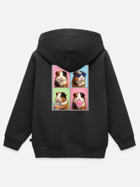 Meerschweinchen Meerschwein - Kinder Premium Organic Zip Hoodie - Schwarz