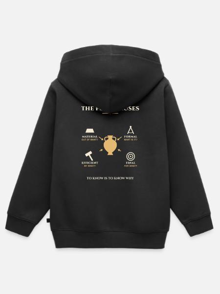 Aristoteles-Vier-Ursachen-Diagramm - Kinder Premium Organic Zip Hoodie - Schwarz