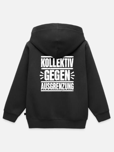 Kollektiv gegen Ausgrenzung – Statement - Kinder Premium Organic Zip Hoodie - Schwarz