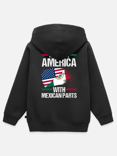 Mexican Mexico - Kinder Premium Organic Zip Hoodie - Schwarz
