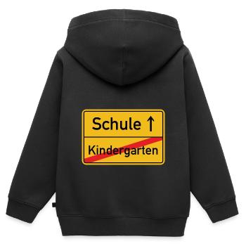 Schule Kindergarten Schulbeginn Schuleinführung - Kinder Premium Organic Zip Hoodie - Schwarz - Hinten - AI Model Kid Male (0cm)