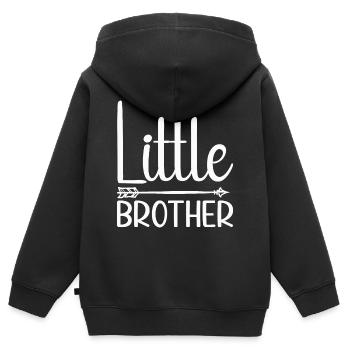 Kleiner Bruder - Kinder Premium Organic Zip Hoodie - Schwarz - Hinten - AI Model Kid Male (0cm)