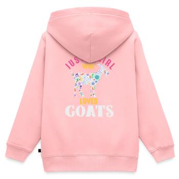 Juste une fille qui aime les chèvres - Sweat Premium à capuche zippé enfant bio - rose - Dos - AI Model Kid Female (0cm)