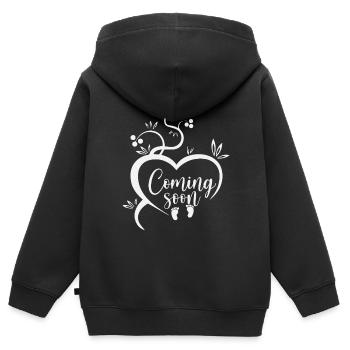 grossesse - Sweat Premium à capuche zippé enfant bio - noir - Dos - AI Model Kid Male (0cm)