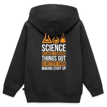 Science Drôle Science - Sweat Premium à capuche zippé enfant bio - noir - Dos - AI Model Kid Male (0cm)