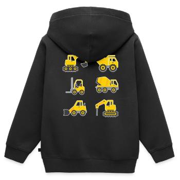 Excavator operator - Kids Premium Organic Zip-up Hoodie - black - Back - AI Model Kid Male (0cm)