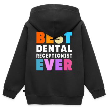 Receptionist Dentist - Kids Premium Organic Zip-up Hoodie - black - Back - AI Model Kid Male (0cm)