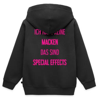 Keine Macken, nur Special Effects! - Kinder Premium Organic Zip Hoodie - Schwarz - Hinten - AI Model Kid Male (0cm)