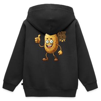 Crazy Veggies : Potato thumbs up (en anglais seulement) - Sweat Premium à capuche zippé enfant bio - noir - Dos - AI Model Kid Male (0cm)