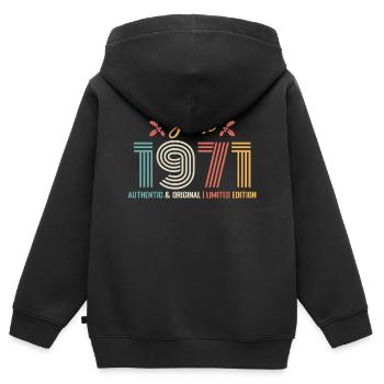 Juni 1971 Geburtstag Juni 1971 Juni - Kinder Premium Organic Zip Hoodie - Schwarz - Hinten - AI Model Kid Male (0cm)