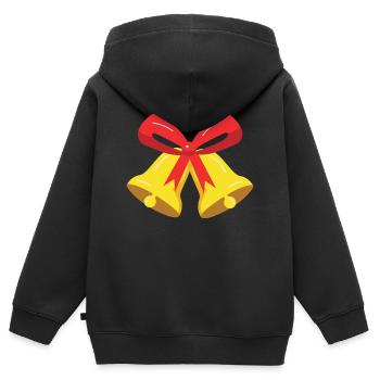 Glocke Weihnachten - Kinder Premium Organic Zip Hoodie - Schwarz - Hinten - AI Model Kid Male (0cm)