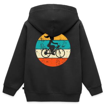 Fahrradmotiv Fahrrad Fahrradfahrer Fahrradfahren - Kinder Premium Organic Zip Hoodie - Schwarz - Hinten - AI Model Kid Male (0cm)