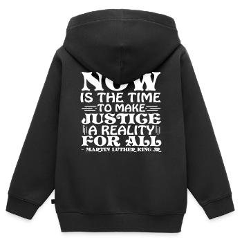 Journée Martin Luther King, Jr. - Sweat Premium à capuche zippé enfant bio - noir - Dos - AI Model Kid Male (0cm)