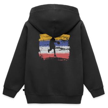 Vintage Basketball Geschenk Retro Dribbling Team - Kinder Premium Organic Zip Hoodie - Schwarz - Hinten - AI Model Kid Male (0cm)