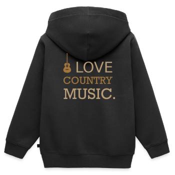 I Love Country Music - Kinder Premium Organic Zip Hoodie - Schwarz - Hinten - AI Model Kid Male (0cm)
