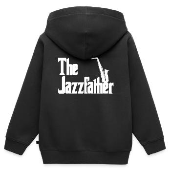 Jazz Motiv The Jazzfather - Kinder Premium Organic Zip Hoodie - Schwarz - Hinten - AI Model Kid Male (0cm)