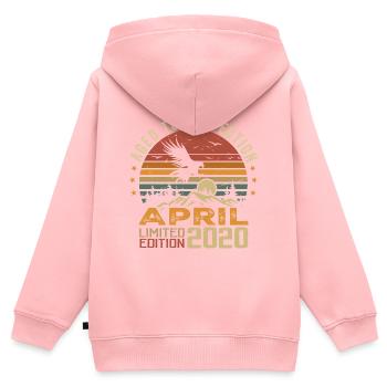 Incomparable since April 2020 Anniversary Gift - Kids Premium Organic Zip-up Hoodie - rose - Back - AI Model Kid Female (0cm)