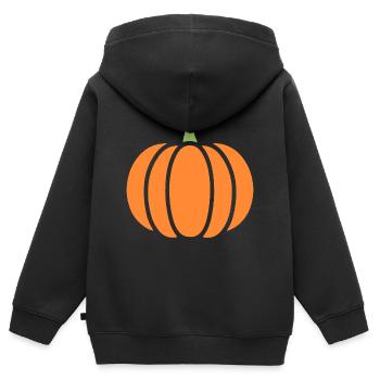 Kürbis - Kinder Premium Organic Zip Hoodie - Schwarz - Hinten - AI Model Kid Male (0cm)