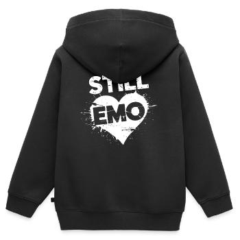 Toujours Emo ! Emo Goth Alternative - Sweat Premium à capuche zippé enfant bio - noir - Dos - AI Model Kid Male (0cm)