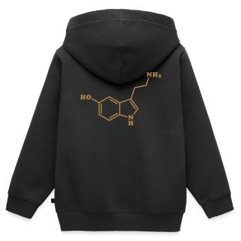 Chemische Summenformel für Serotonin - Kinder Premium Organic Zip Hoodie - Schwarz - Hinten - AI Model Kid Male (0cm)