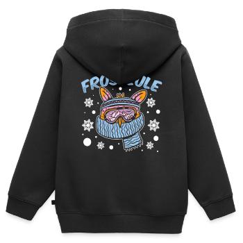 Freezing - FROST OWL - Kids Premium Organic Zip-up Hoodie - black - Back - AI Model Kid Male (0cm)