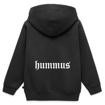 Hummus - Vegan Ernährung Gesunder Lebensstil - Kinder Premium Organic Zip Hoodie - Schwarz - Hinten - AI Model Kid Male (0cm)